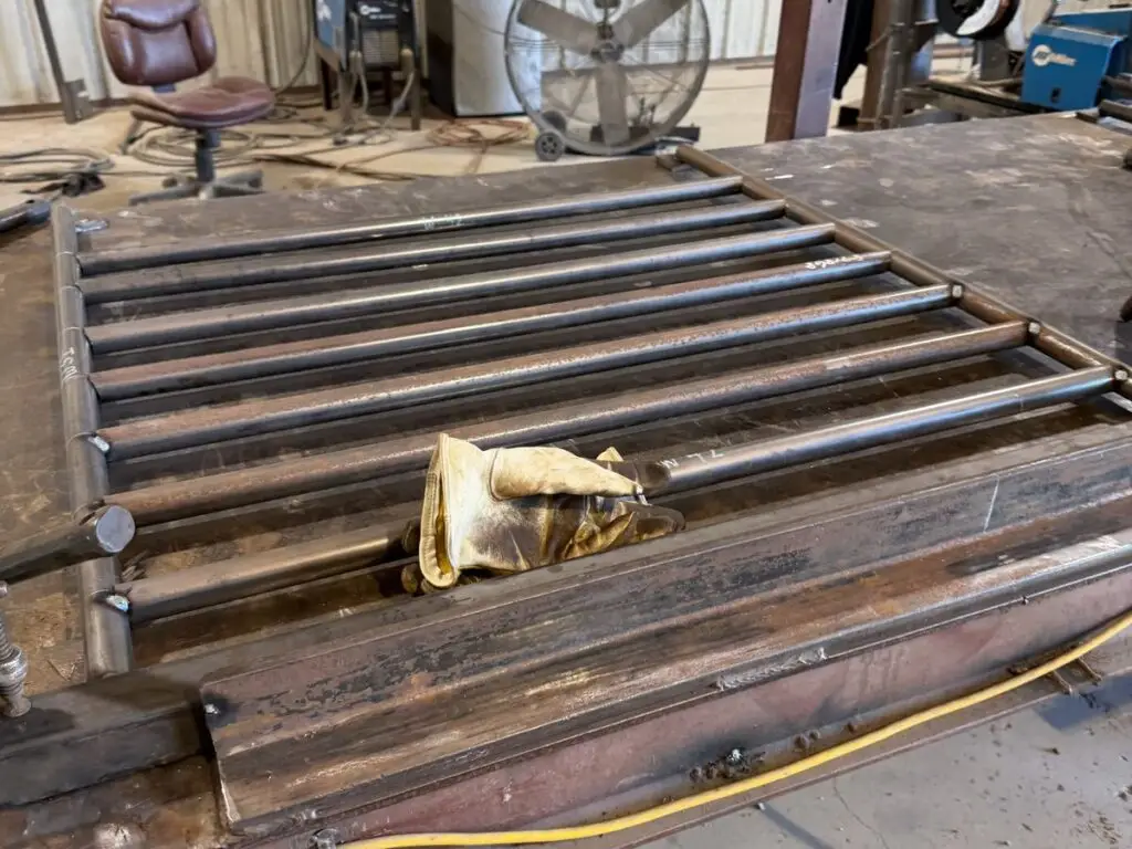 Fabricated steel railing panel, a common miscellaneous metals item, at Heartland Steel in Woodway, TX