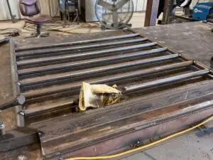Fabricated steel railing panel, a common miscellaneous metals item, at Heartland Steel in Woodway, TX
