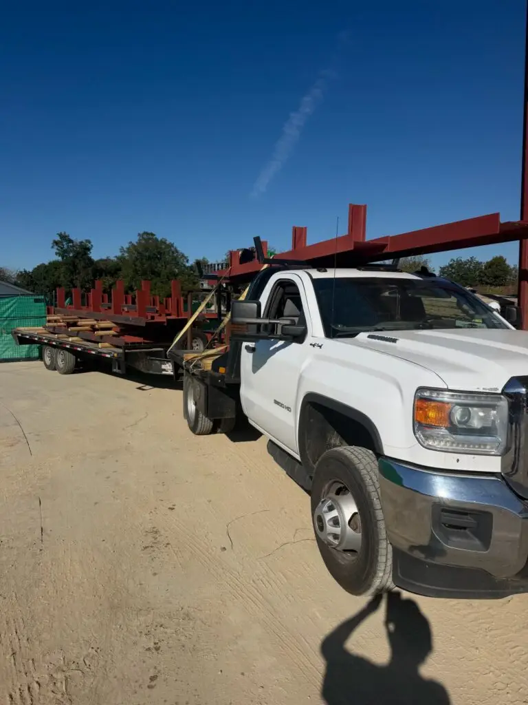 Shop primed structural steel delivered to a Frisco, TX jobsite